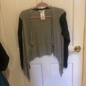 Gray and black cardigan